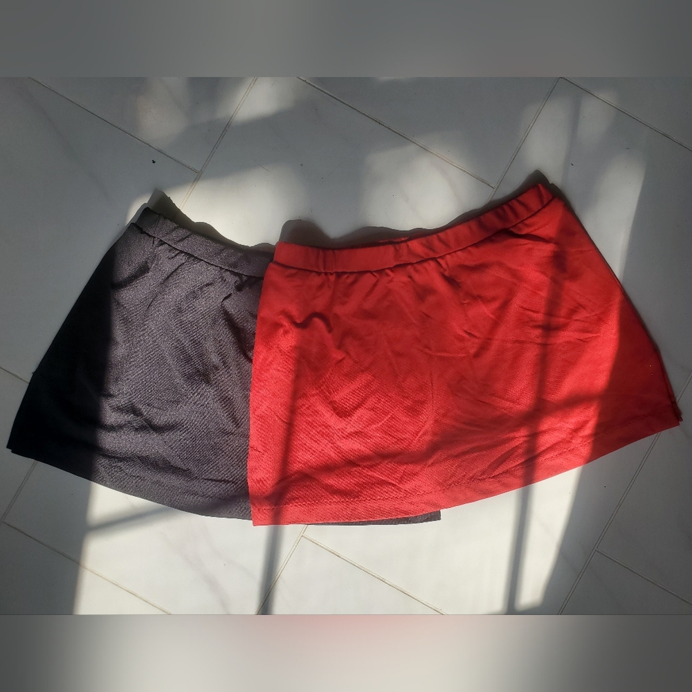Red and Black Mini Skirt Set CC Dancewear Cheerleading .com